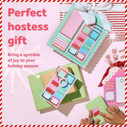Post-it Jingle Sticky Notes & Label Sheets, Christmas Hostess Present, Assorted Sizes, 2 Holiday Themed Cute Sticky Note Pads and 3 Gift Label Sheets
