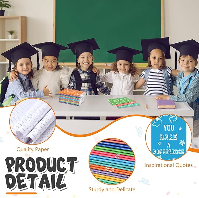 Yeaqee 72 Pcs Motivational Pens Notepads Gifts Set Inspirational Quote Ballpoint Pen Small Notebook Mini Journal Bulk Present Idea for Teacher Coworker Gifts Women Office School(Uplifting)