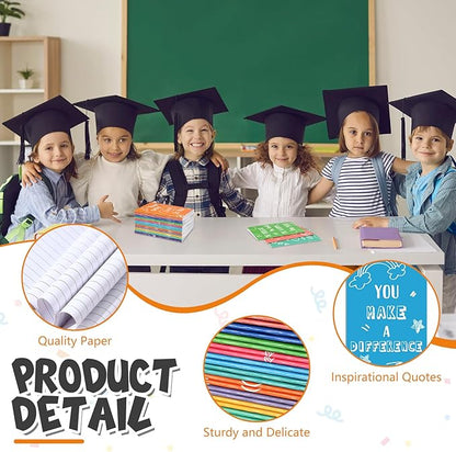 Yeaqee 72 Pcs Motivational Pens Notepads Gifts Set Inspirational Quote Ballpoint Pen Small Notebook Mini Journal Bulk Present Idea for Teacher Coworker Gifts Women Office School(Uplifting)