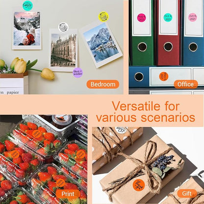 1 Inch Circle Dot Stickers 1000 PCS Color Coding Thermal Labels Dots Writable Printable Small Round Stickers for Office, Classroom, Inventory, Garage, Organizing Storage, DIY, Orange