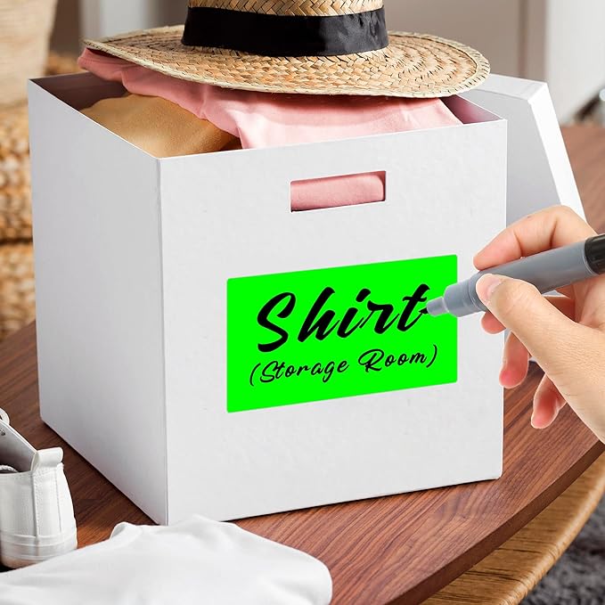 3x5 Inch Home Moving Labels 4 Rolls 1000 Stickers, Large Packing Box Labels Rectangular Colored Inventory Stickers for Moving Supplies Color Coded (Fluorescent Green)