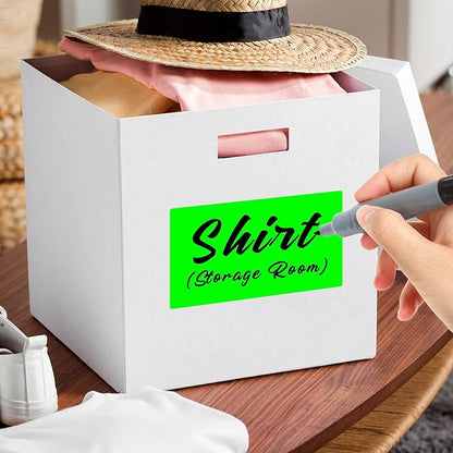 3x5 Inch Home Moving Labels 4 Rolls 1000 Stickers, Large Packing Box Labels Rectangular Colored Inventory Stickers for Moving Supplies Color Coded (Fluorescent Green)