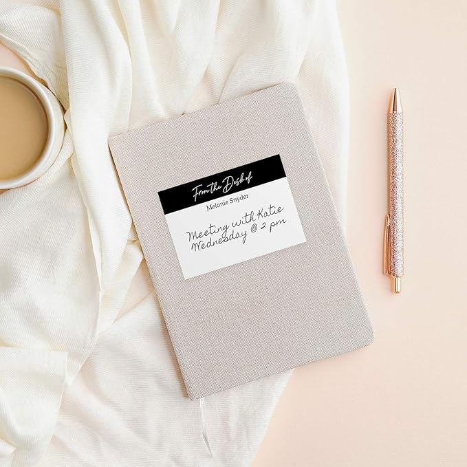 from The Desk of Personalized Sticky Notepads/Modern 3" x 4" Custom Writing Pads / 6 Customized Sticky Notes Pads / 50 Sheets Per Pad/Made in The USA