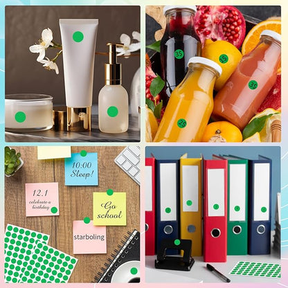 starboling Dot Stickers,1/2 Inch Dark Green Circle Stickers,1400pcs Self-Adhesive Writable Color Coding Labels,Round Labeling Stickers for Office Classroom Garage Sale, 0.5''