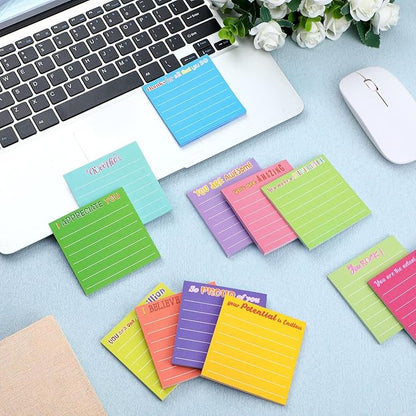 Yinder 48 Pcs Inspirational Sticky Notes Christmas Stocking Stuffers Motivational Sticky Notes Pad Employee Appreciation Gift Bulk for Teacher Nurse Coworker Office 3 x 3'' (Thank You,Dark Color)