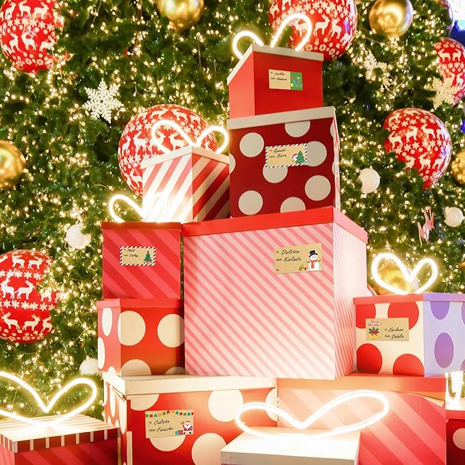 Christmas Gift Tags - Kraft Brown Gift Tags Christmas Presents | Christmas Gifts for Women Men Mom - Christmas Wrapping Paper - Christmas Decorations- 2.95 x 1.6 Inch