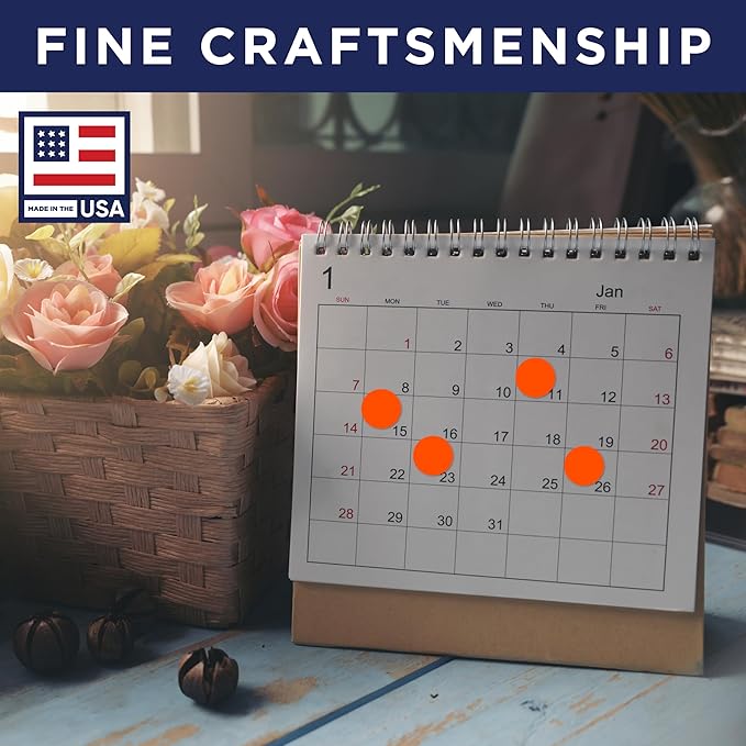 Fluorescent Red 1-Inch Circle Dot Stickers – 1,000 Round Adhesive Labels per Roll, Colored Stickers for Garage Sale Price Tags, Classroom, Inventory, Office & Yard Sale Supplies, Made in USA