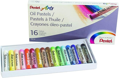 Pentel Arts Oil Pastels, 16 Color Set (PHN-16)(Pack of 96, 1536 Count Total)