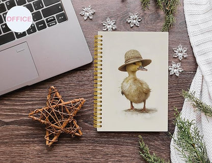 Duck Notebook Journal,Cute Animal Notebook Journal for School Women Teen Girls Kids,Gifts for Duck Lovers,Hardcover Spiral Notebooks for Work Notes Journaling,5.5x8.3 Inch