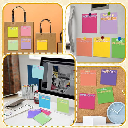 Yinder 24 Pcs Employee Appreciation Sticky Notes Xmas Gift Bulk Motivation Note Pads Mini Inspirational Note Gift for Teacher Nurse Staff Coworker Office Supply 3 x 3'' (Appreciation,Multicolor)