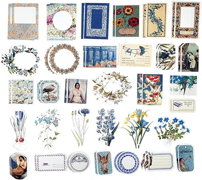 200PCS Vintage Scrapbooking Supplies Kit for Journaling, Scrapbook Sticker Paper Pack for for Bullet Journals Junk Journal Planners Aesthetic Cottagecore Room Decor Wall Art Collage Album