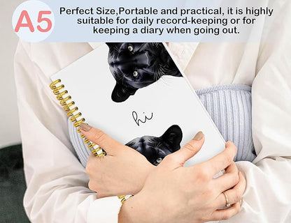 Cheetah Notebook Journal,Y2k Leopard Journal Notebook Gifts for Women Teen Girls,Hardcover Spiral Notebooks for School Work Notes Supplies,5.5x8.3 Inch