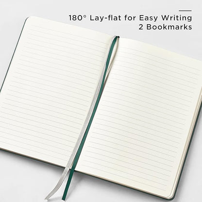 &And Per Se Lined Journal and Pen Set, A5 Leather Journal Stationery Set, 160 Pages 100GSM Thick Paper, Notebook Gift Set (Green-Set1)