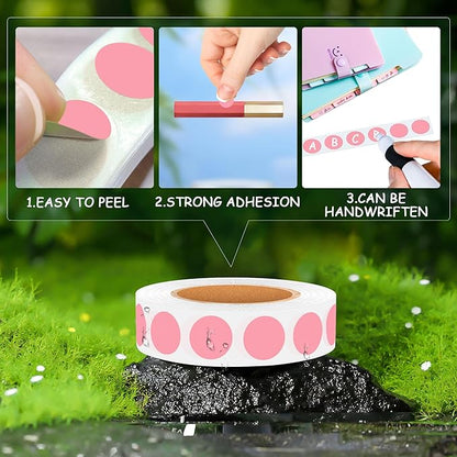 10 Rolls, 0.5 Inch Round Pink Color Coding Labels, 10,000Pcs - Adhesive Dot Stickers for Organizing, Office, Home, School, and Warehouse Use