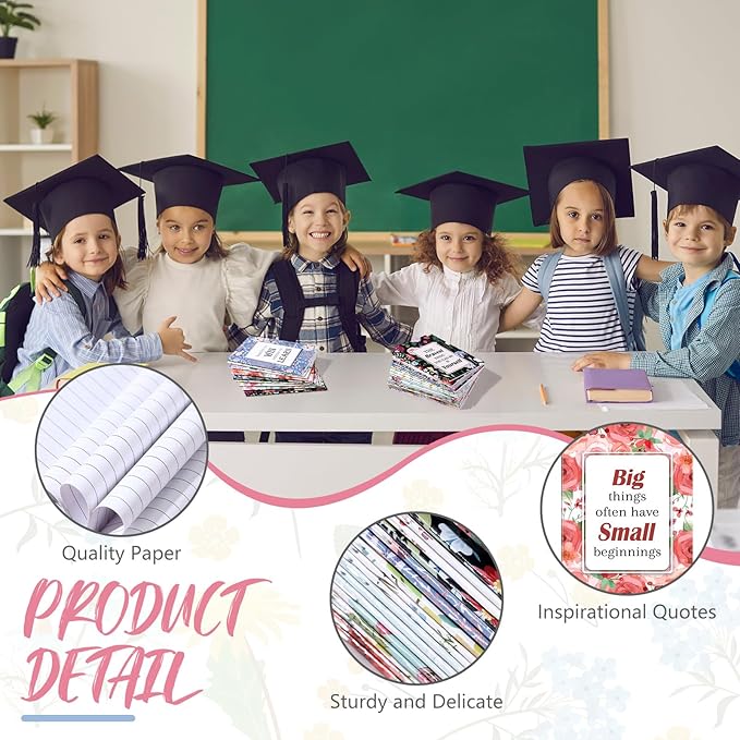 Yeaqee 72 Pcs Motivational Pens Notepads Gifts Set Inspirational Quote Ballpoint Pen Small Notebook Mini Journal Bulk Present Idea for Teacher Coworker Gifts Women Office School(Inspiring)