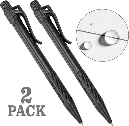 Rite in the Rain Weatherproof Durable Black Plastic Clicker Pen, Black Ink, 2 Pack (No. BK11-2)