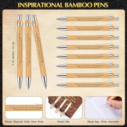 12 Pcs Friendsgiving Gift Bulk for Good Friends A6 Leather Journal Notebook Notepads with Bamboo Pens Friendship Appreciation Gift for Thanksgiving Birthday Women Sister Group (Black)