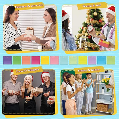 Yinder 24 Pcs Inspirational Sticky Notes Christmas Stocking Stuffers Motivational Sticky Notes Pad Employee Appreciation Gift Bulk for Teacher Nurse Coworker Office 3 x 3'' (Funny,Dark Color)