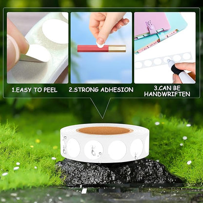 1/2 Inch White Dot Sticker, 0.5" 10 Rolls 10,000Pcs Circle Labels,Adhesive Office Planner Stickers for Small Business,Office and Marking