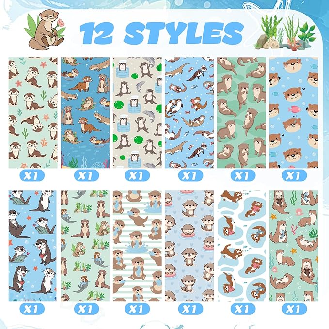 12 Pcs Christmas Animal Lover Gift Otter Ballpoint Pens Gifts for Women Girls Retractable 1.0 mm Black Ink Pen School Office Supplies Otter Party Favor for Teacher Students