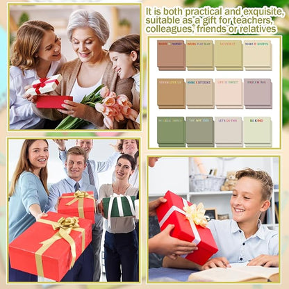Yinder 24 Pcs Inspirational Sticky Notes Christmas Stocking Stuffers Motivational Sticky Notes Pad Employee Appreciation Gift Bulk for Teacher Nurse Coworker Office 3 x 3'' (Motivation,Boho)
