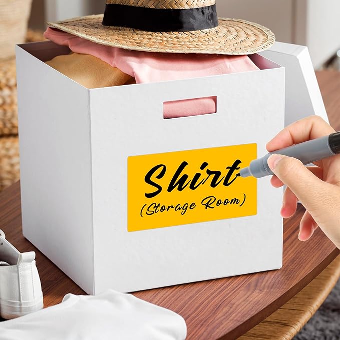 3x5 Inch Home Moving Labels 4 Rolls 1000 Stickers, Large Packing Box Labels Rectangular Colored Inventory Stickers for Moving Supplies Color Coded (Fluorescent Orange)