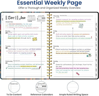 2026 Planner, Weekly and Monthly Planner for Women, Jan 2026 - Dec 2026 Pretty 2026 Calendar Planner with Monthly Tabs, Inner Pocket, Spiral Binding, Perfect for Office Home School - 6.3" x 8.5", Neon Tropics