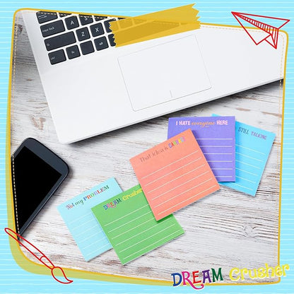Yinder 24 Pcs Inspirational Sticky Notes Christmas Stocking Stuffers Motivational Sticky Notes Pad Employee Appreciation Gift Bulk for Teacher Nurse Coworker Office 3 x 3'' (Funny,Dark Color)