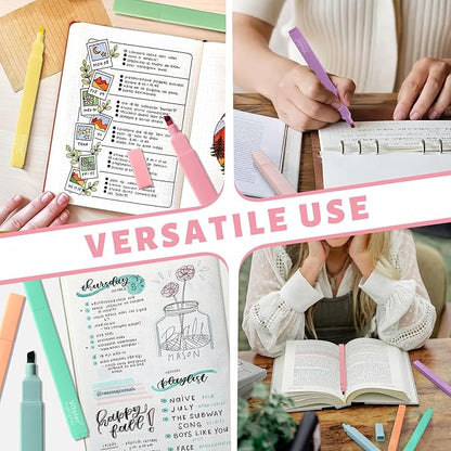 Bible Highlighters,Aesthetic Cute Highlighters Bulk,8pcs Colorful Highlighter Markers No Bleed for Office School Supplies