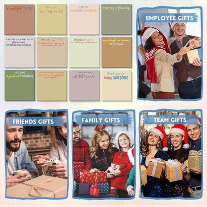 Yinder 24 Pcs Employee Appreciation Sticky Notes Xmas Gift Bulk Motivation Note Pads Mini Inspirational Note Gift for Teacher Nurse Staff Coworker Office Supply 3 x 3'' (Appreciation,Boho)