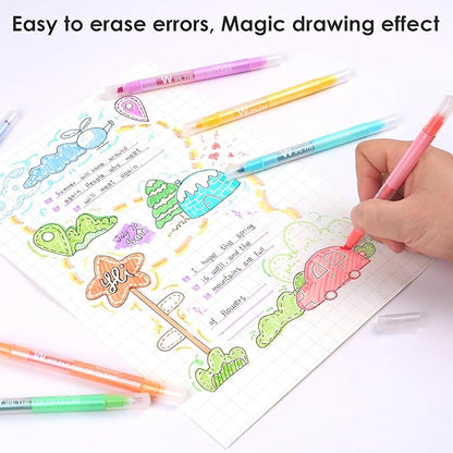 Erasable Highlighters,10 Colors,Cute Erasable Highlighter for Bibles Journaling Supplies,Pastel Highlighters Assorted Colors,Soft Chisel Tip No Bleed Through,Aesthetic Highlighters Erasable
