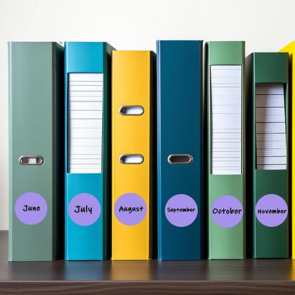 PARLAIM 1 Inch Round Label Permanent Color Code Dot Stickers, 1000 Labels per Roll (Lavender)