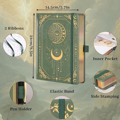 TIEFOSSI Lined Journal for Women Men, Vintage Notebooks with Bookmarks, Hardcover A5 College Ruled Notebook 316 Numbered Pages for Writing, Daily Journal for Work School, Note Taking