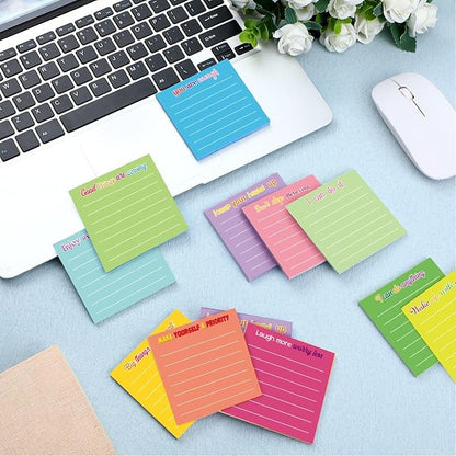 Yinder 24 Pcs Inspirational Sticky Notes Christmas Stocking Stuffers Motivational Sticky Notes Pad Employee Appreciation Gift Bulk for Teacher Nurse Coworker Office 3 x 3'' (Inspirational,Dark Color)