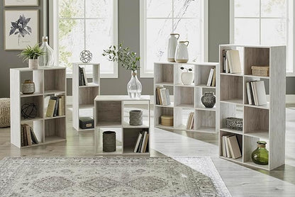 Signature Design by Ashley Paxberry Coastal 8 Cube Storage Organizer or Bookcase, Whitewash