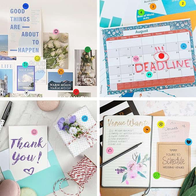 0.75 Inch Dot Stickers, 1000PCS 3/4" Round Thermal Printable Labels for Instant Organization, Color Coding Files, Tab Pages, Calendar Marking & Junk Journals,Orange