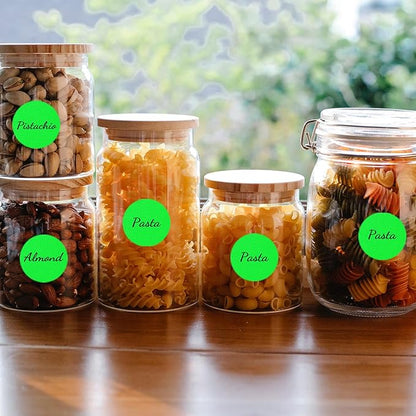 starboling 800Pcs 1 Inch Fluorescent Green Round Color Coding,Dot Stickers Labels,Can Writing for Office,Student Classroom and Other Scenarios