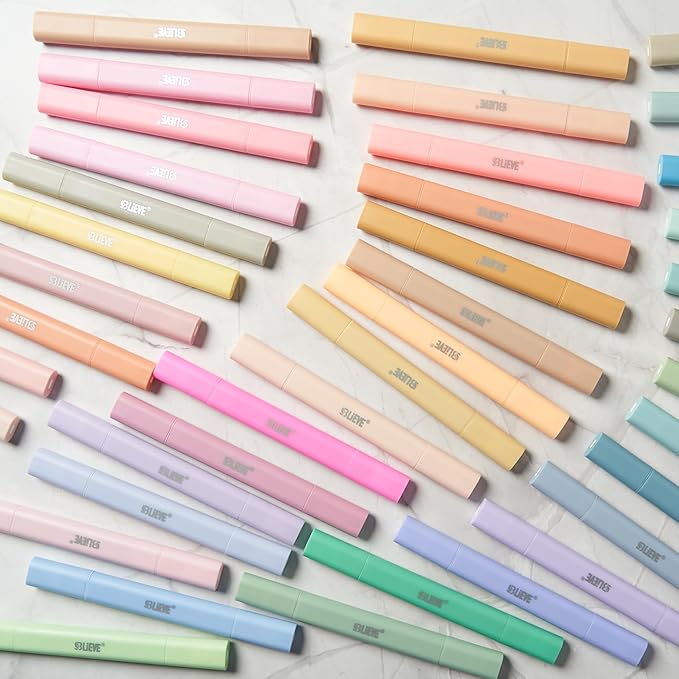 BLIEVE- Aesthetic Bible Highlighters No Bleed Through Assorted Colors, Cute Highlighter Dual Tip For Journaling Supplies And School Accessories, Bible Highlighters And Pens No Bleed (40 PACK)