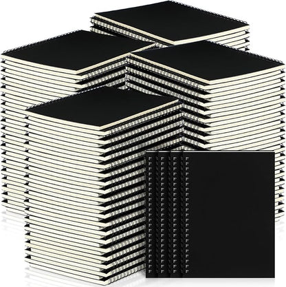 Yahenda Spiral Notebook Bulk A5 Journal Lined 8.3'' x 5.5'' Writing Composition Paper Small Notepad Subject Notebook for Students Office Business Back to School Supplies(Black,72 Pcs)