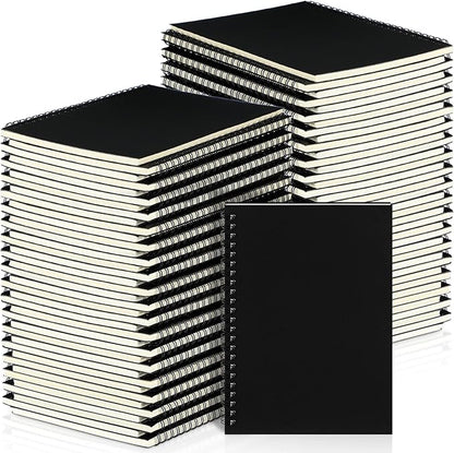 Yahenda Spiral Notebook Bulk A5 Journal Lined 8.3'' x 5.5'' Writing Composition Paper Small Notepad Subject Notebook for Students Office Business Back to School Supplies(Black,54 Pcs)