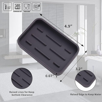 Silicone Kitchen Sink Organizer Tray for Multiple Usage,Easy Clean Sponges Holder for Kitchen Bathroom Counter or Sink,Dish Soap Dispenser,Scrubber,Bottle,Cup Coffee 4.9”x 3.2”