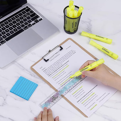 Highlighters Bulk, 24 Pack Tank Style Highlighters Set, Fluorescent Yellow, Chisel Tip Highlighter Markers Bulk for Kid and Adult Coloring, Highlighting as School Supplies