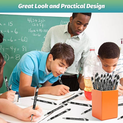 40 Piece Inspirational Pens Kit with Stylus Tip & Sayings – 20 Motivational Pen + 20 Individual Bags – Uplifting Quote & Positive Ideas – For Teachers, Office, School, Meetings, Team Events(Black)