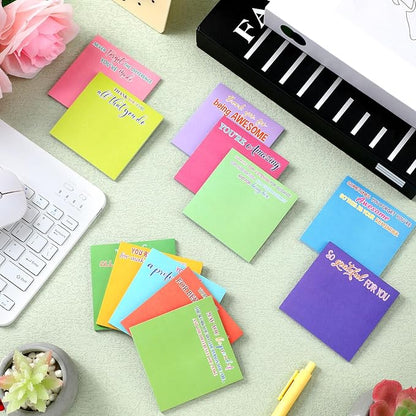 Yinder 24 Pcs Employee Appreciation Sticky Notes Xmas Gift Bulk Motivation Note Pads Mini Inspirational Note Gift for Teacher Nurse Staff Coworker Office Supply 3 x 3'' (Appreciation,Multicolor)