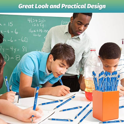 40 Piece Inspirational Pens Kit with Stylus Tip & Sayings – 20 Motivational Pen + 20 Individual Bags – Uplifting Quote & Positive Ideas – For Teachers, Office, School, Meetings, Team Events(Blue)