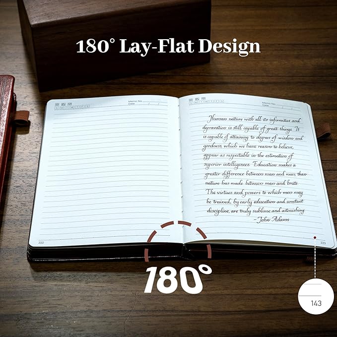 CAGIE Leather Lined Journal Notebook for Men & Women, Debossed Cross, 320 Pages 100 GSM Thick Paper, A5 Hardcover Journaling Notebooks for Writing, 5.7'' X 8.3'' Diary, Brown