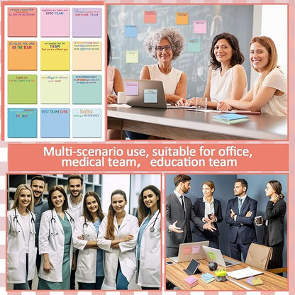 Yinder 24 Pcs Inspirational Sticky Notes Christmas Stocking Stuffers Motivational Sticky Notes Pad Employee Appreciation Gift Bulk for Teacher Nurse Coworker Office 3 x 3'' (Thank You,Elegant)
