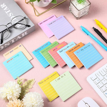 Yinder 12 Pcs Employee Appreciation Sticky Notes Xmas Gift Bulk Motivation Note Pads Mini Inspirational Note Gift for Teacher Nurse Staff Coworker Office Supply 3 x 3'' (Inspirational,Simple)