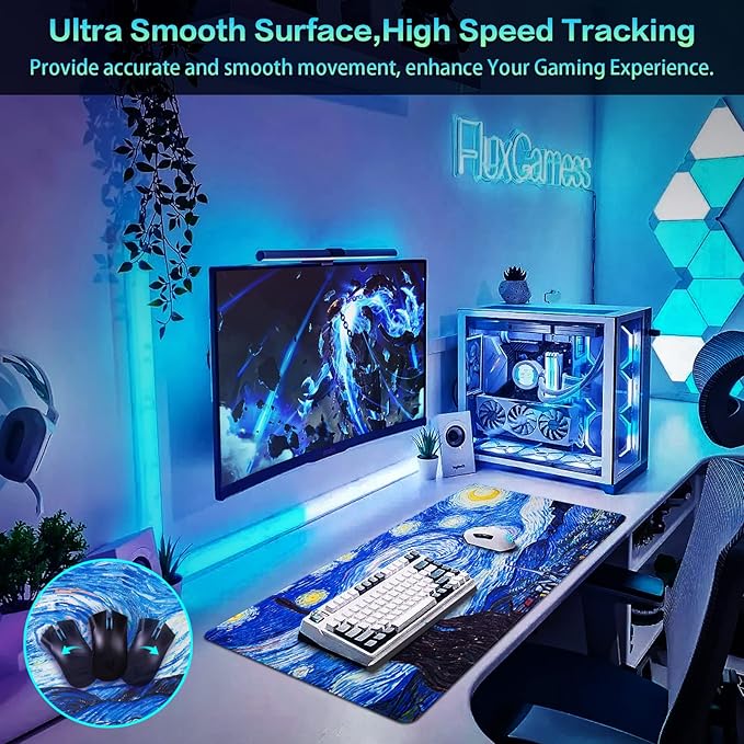 Canjoy Gaming Mouse Pad, Large Extended Mouse Pad Big Computer Mousepad for Home Office Gaming Work 31.5x15.7inch