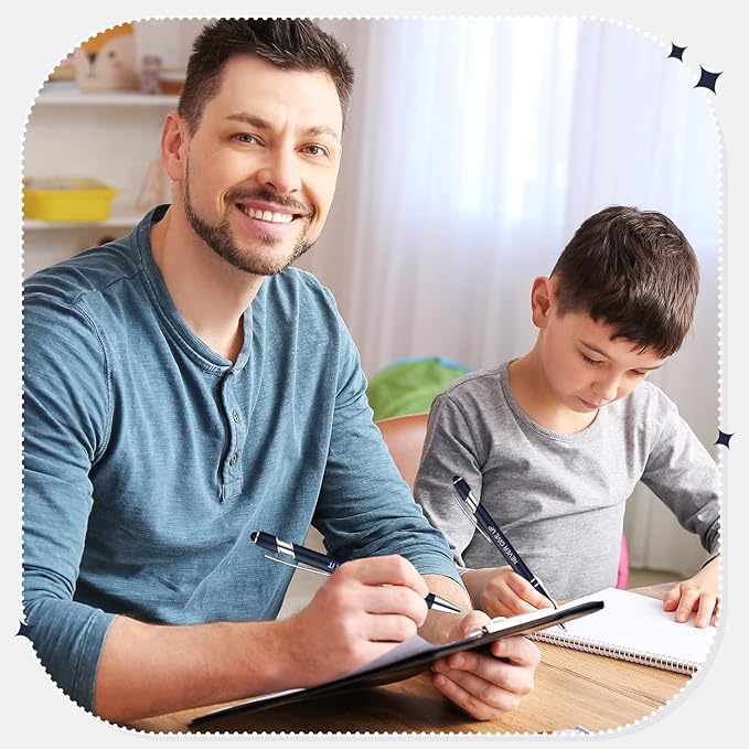 Zonon 12 Pcs Inspirational Pens Bulk Funny Ballpoint Pen with Stylus Tip Motivational Gifts for Christmas Teacher Coworkers Nurse School Office Supplies(Navy,Motivational Style)